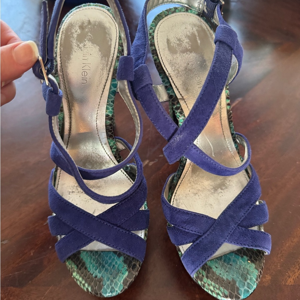 Calvin Klein Women's Purple Strappy Heels